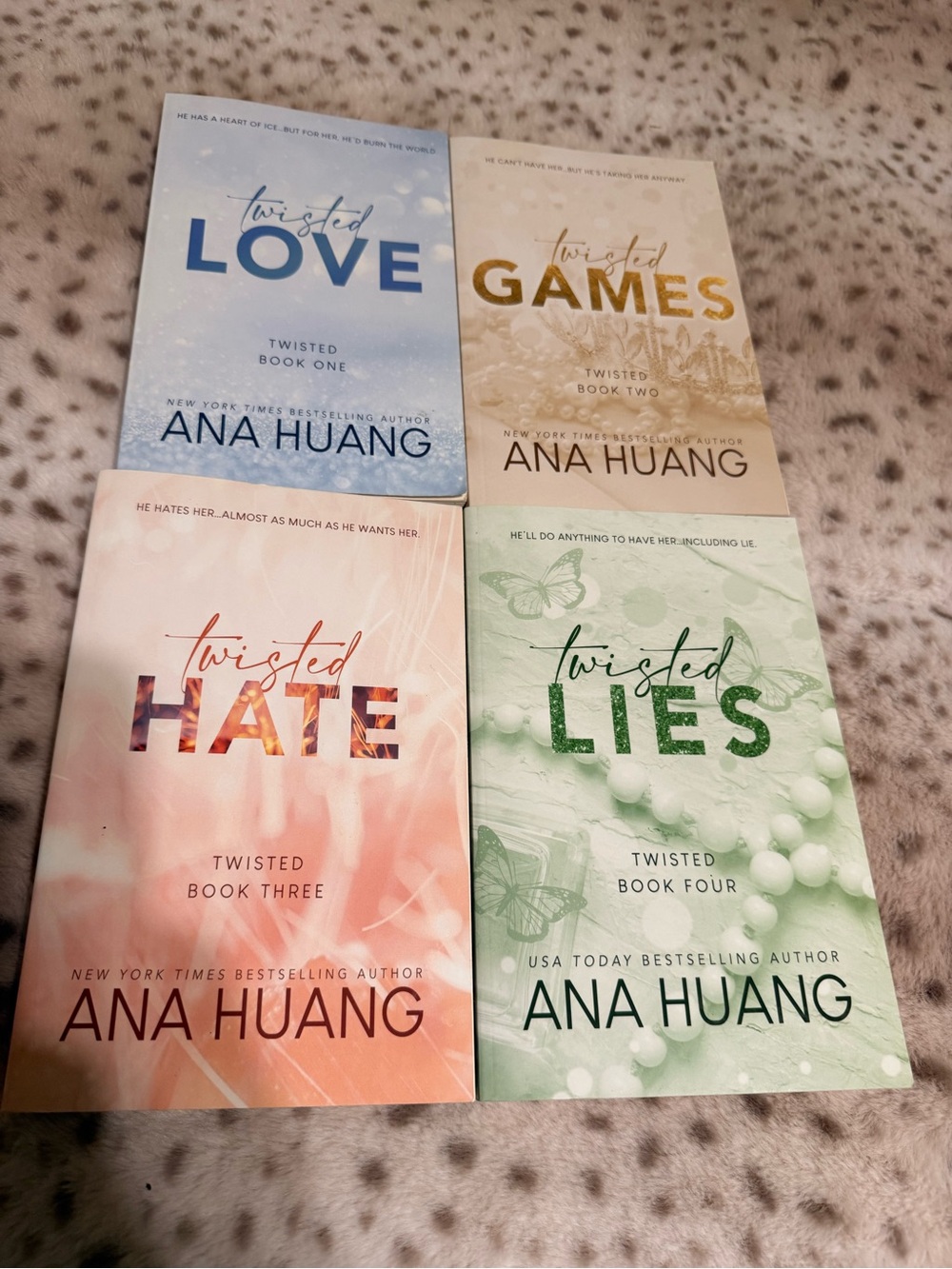 Ana Huang Books - Twisted Series - Love - Games - Hate - Lies - Set of 4